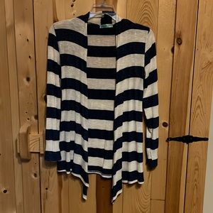 Lightweight blue and white cardigan